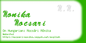 monika mocsari business card
