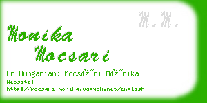 monika mocsari business card